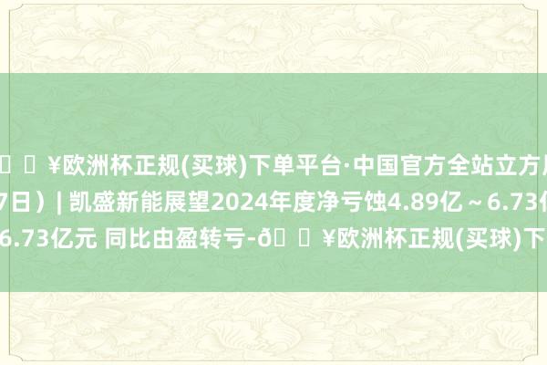 🔥欧洲杯正规(买球)下单平台·中国官方全站立方风控鸟·晚报（1月27日）| 凯盛新能展望2024年度